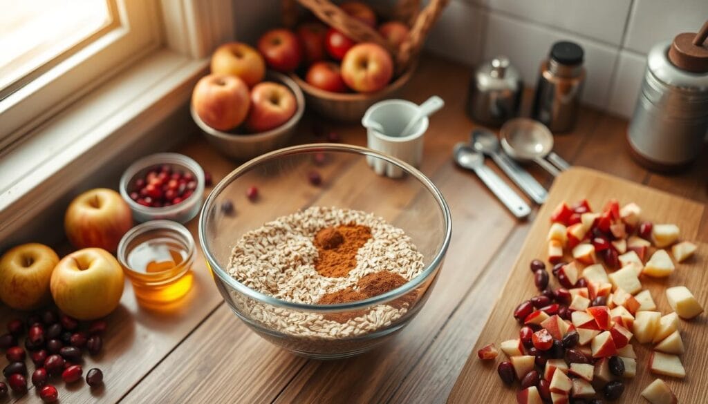 Cranberry Apple Oatmeal Bake Preparation Cranberry Apple Oatmeal Bake Preparation