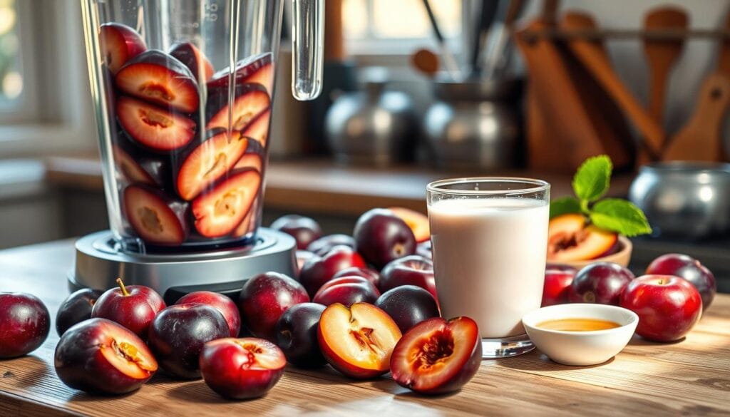 Homemade Plum Milk Preparation Homemade Plum Milk Preparation
