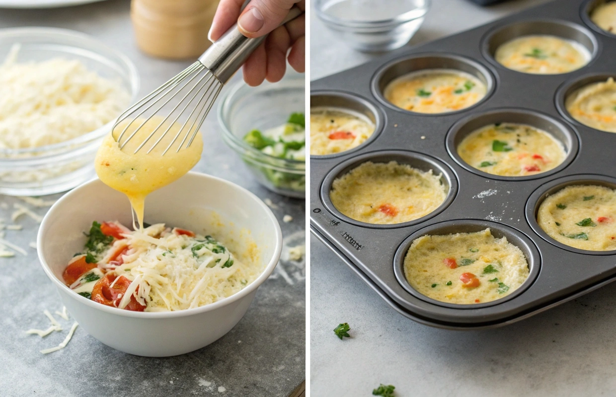 How to Make Parmesan & Vegetable Muffin-Tin Omelets: Step-by-Step Guide Step-by-step process for making parmesan & vegetable muffin-tin omelets, from prep to baking